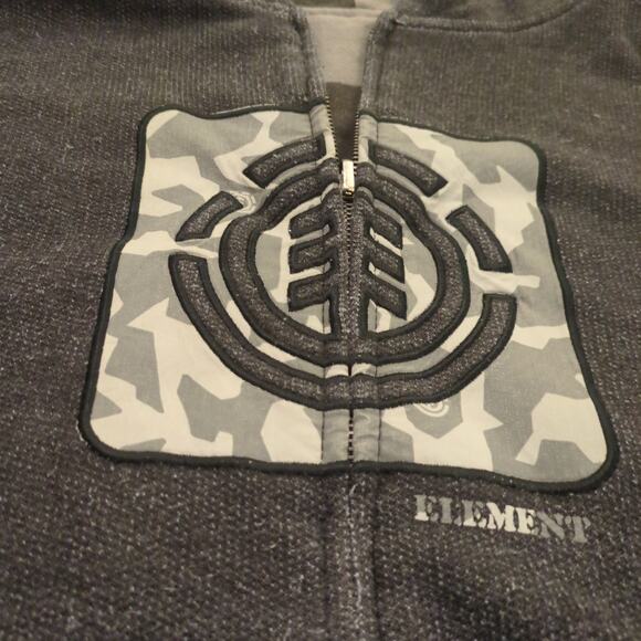 VTG Element Men Large Zip Up Hoodie Sweatshirt Camo Embroidered Logo Skater Y2K - Picture 2 of 9